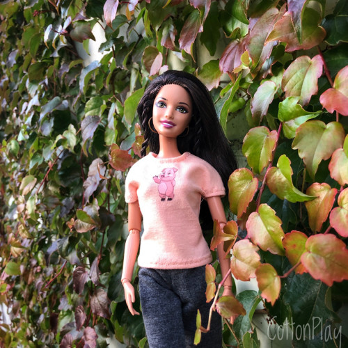 Barbie - tričko lososové s prasátkem
