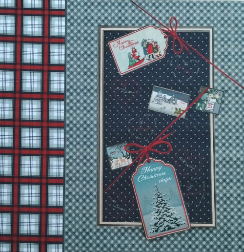 Vánoční vintage panel na polštáře II. vzor C