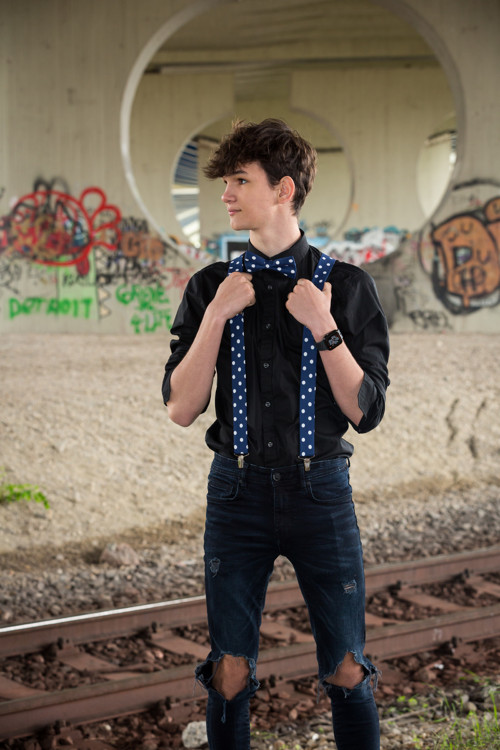 Bodkovaný set (tmavomodrý/biele bodky)