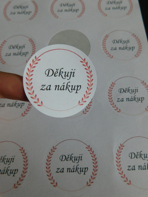Samolepky - děkuji za nákup