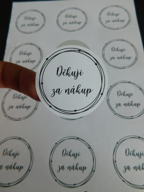 Samolepky - děkuji za nákup