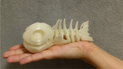 Flexi Kostěná ryba - 14 cm - 3D Tisk SVÍTÍCÍ