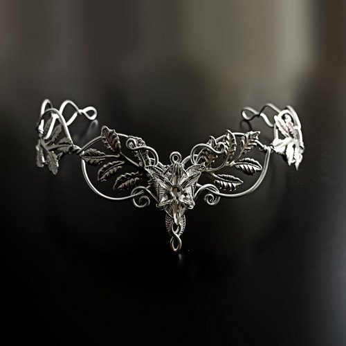 Elfská listečková •tiara• silver II — foto 1