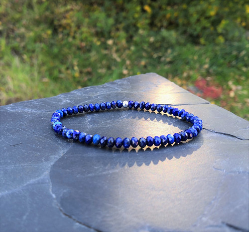 Přírodní lapis lazuli*broušené rondelky*náramek