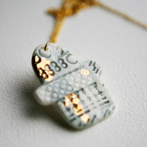 Ono URBAN GOLD porcelánový přívěsek