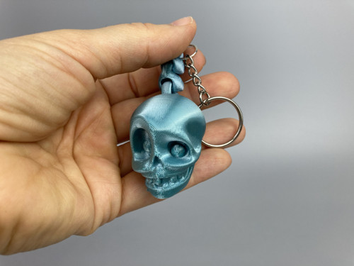 Přívěšek Kostík - 7 cm, modrá, 3D tisk — foto 1