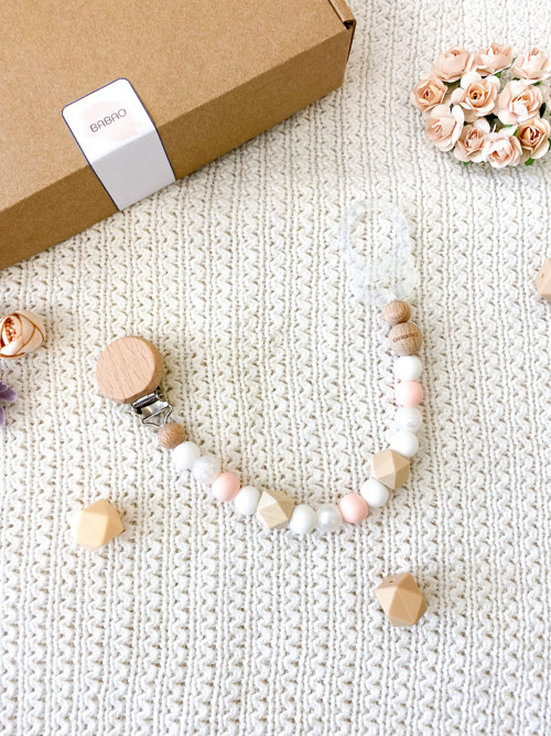 Klip na dudlík - PEARL WHITE — foto 1