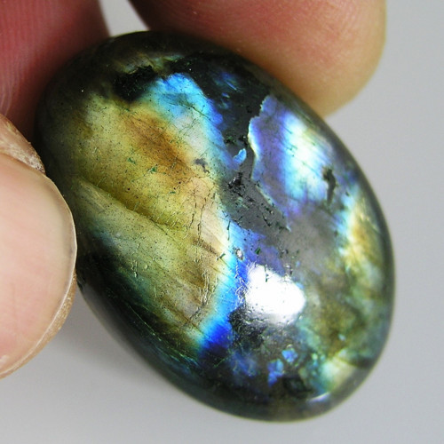 Labradorit, kabošon, 50,23 ct., 33,0x22,0x7,9 mm