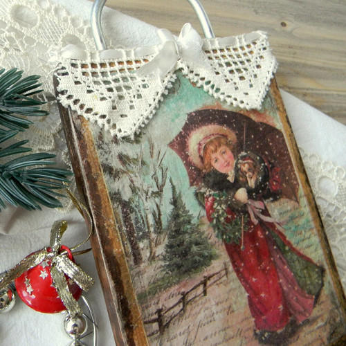 Vánoční brocante dekorace