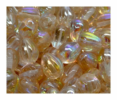 10ks AB Crystal Yellow Clear Wash Pruhované