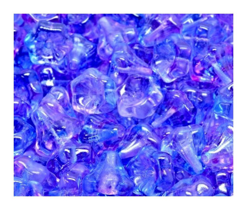 12 ks Crystal Purple Blue Large Bell Flower Caps