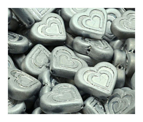 6ks matné stříbro Patina Valentines Svatební