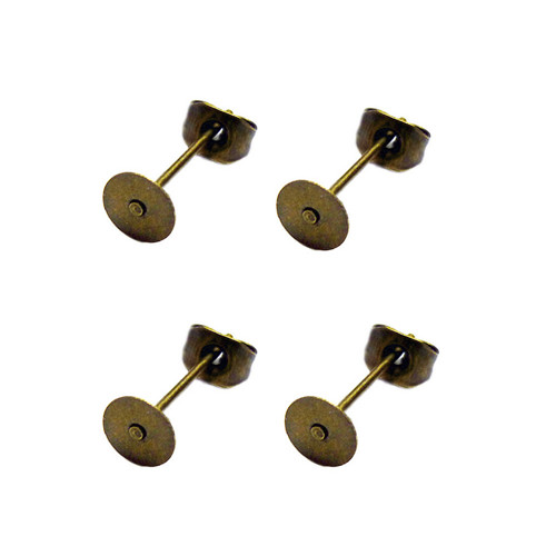 Puzetka s ploškou bronz 6mm, 2/10ks
