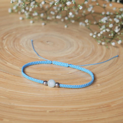 Shamballa náramek S1 // larimar, chir. ocel