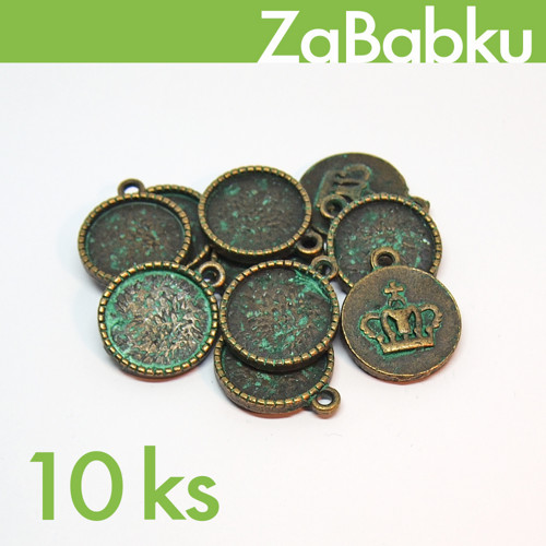 Přivěsek koruna / Lůžko 18mm / 10 ks v balení