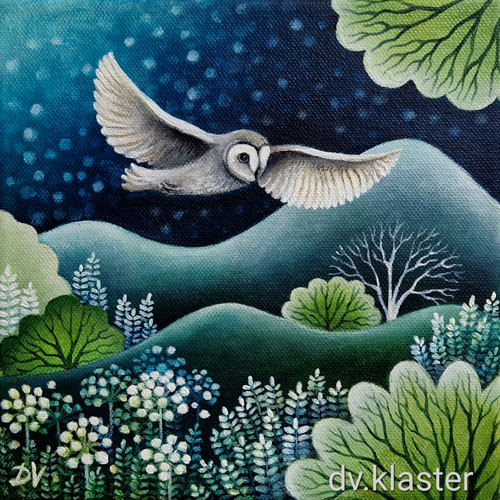 Šum sovích křídel (20x20 cm) — foto 1