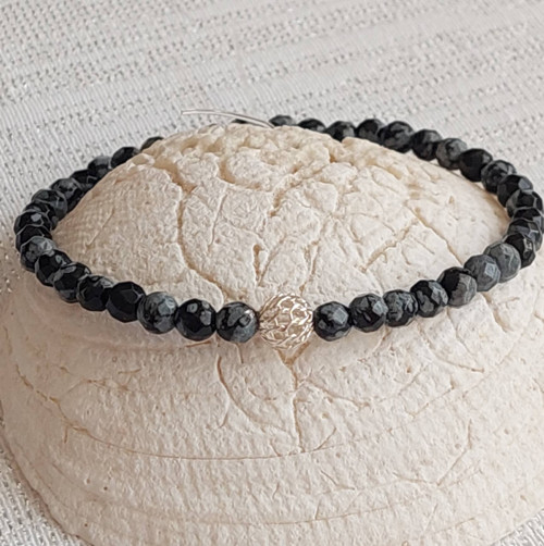 Minerální náramek. Obsidian.