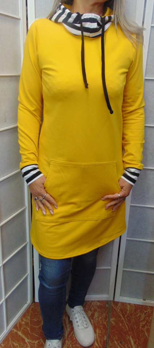 Mikinové šaty-ŽLUTÁ