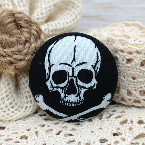 Buttonková brož Lebka a had 38mm *na objednávku