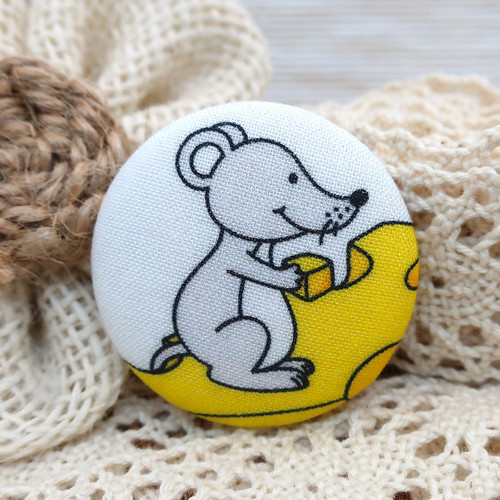 Buttonková brož Myška 38mm *na objednávku