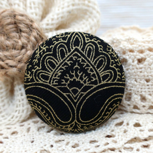 Buttonková brož Zlaté ornamenty 38mm *na objedn*