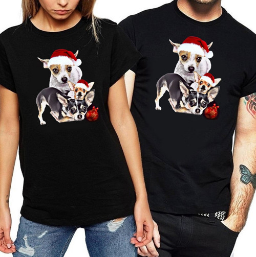 Čivava Vánoční Tričko Unisex