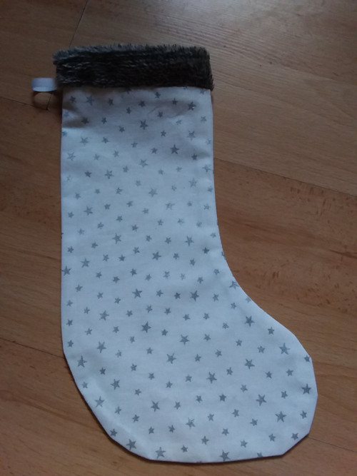 Mikulášská bota bílá s hvězdičkami
