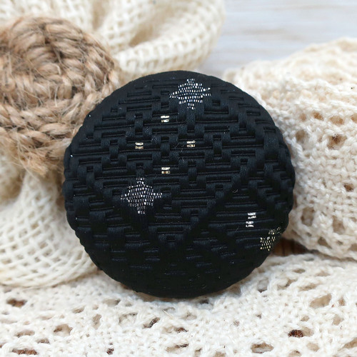 Buttonková brož Černá elegance 38mm *na objednávku