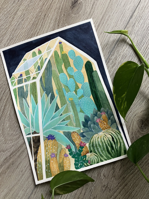 Originál ilustrácia Kaktusy — foto 1