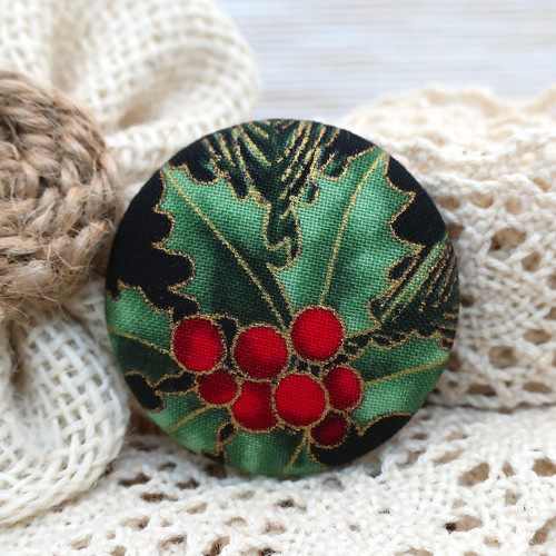 Buttonková brož Vánoční 38mm *na objednávku
