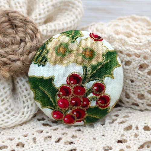 Buttonková brož Vánoční 38mm *na objednávku