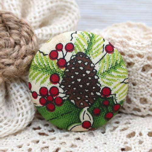 Buttonková brož Vánoční 38mm — foto 1