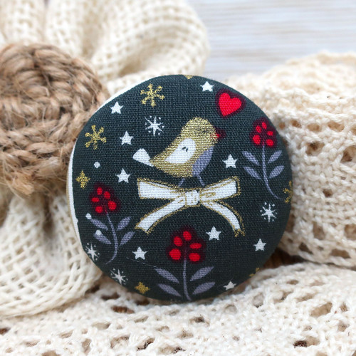 Buttonková brož Vánoční 38mm — foto 1