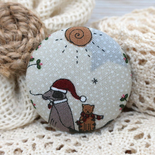 Buttonková brož Vánoční 38mm