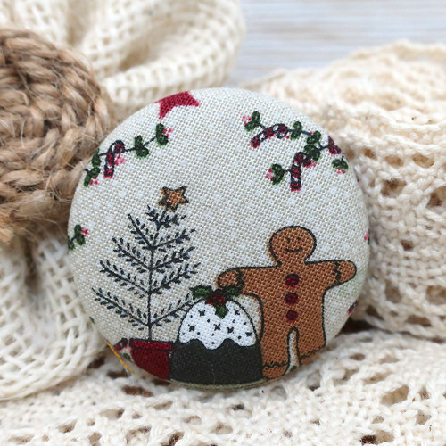 Buttonková brož Vánoční 38mm