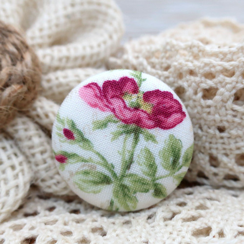 Buttonková brož Růže 29mm