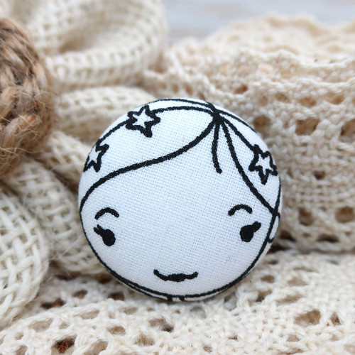 Buttonková brož Princezna k vybarvení 29mm *na obj