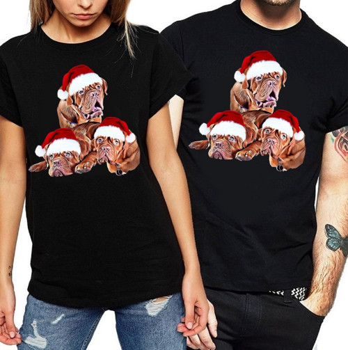 Bordeauxská Doga Vánoční Tričko Unisex