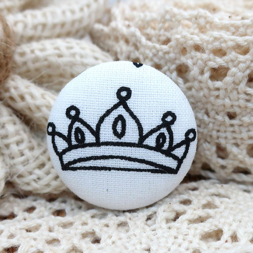 Buttonková brož Koruna k vybarvení 25mm