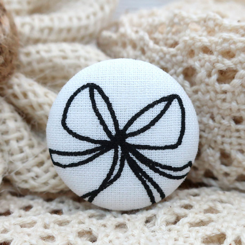 Buttonková brož Mašle k vybarvení 25mm
