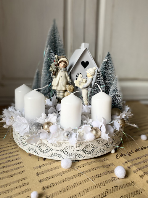 Adventní věnec Bílé Vánoce — foto 1