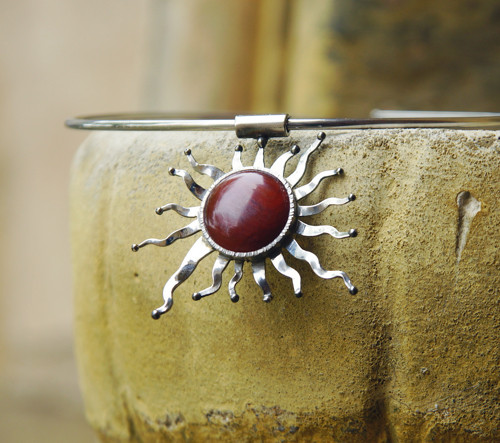 Nerezový náhrdelník .... " Red sun " — foto 1