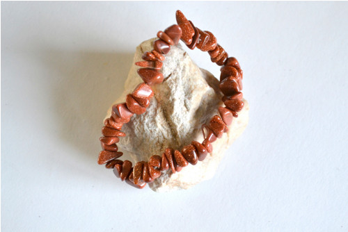 Náramek - zlatý aventurin - 15cm