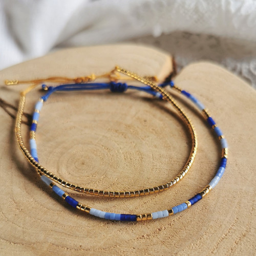 Miyuki náramek SET BLUE / GOLD — foto 1