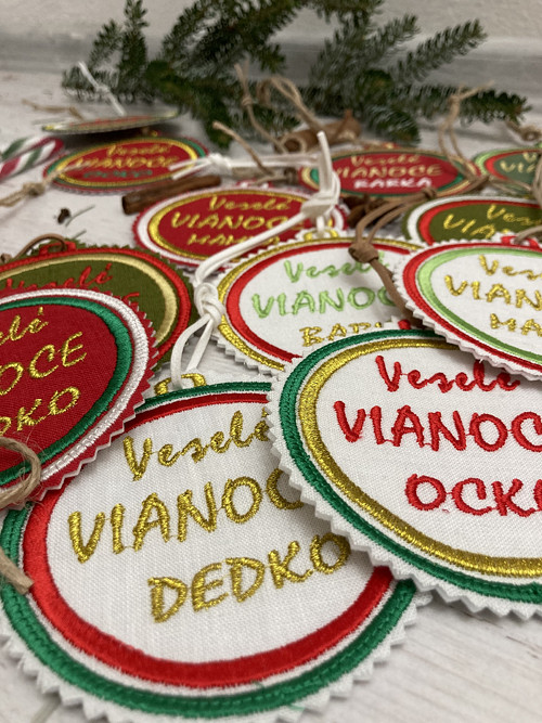 Ľanová Vianočná dekorácia / personalizovaná/