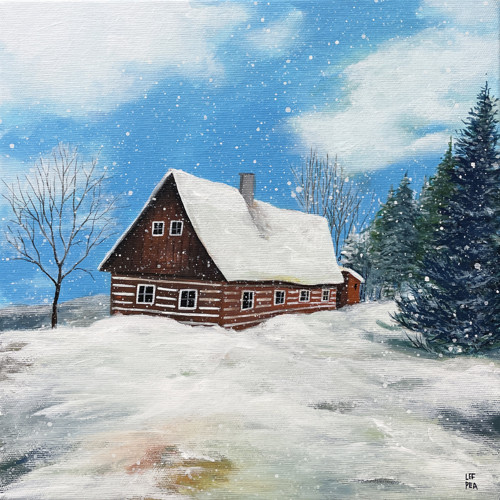 První sníh - 30x30cm — foto 1