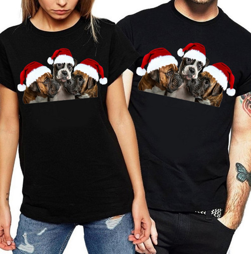 Boxer Vánoční Tričko Unisex