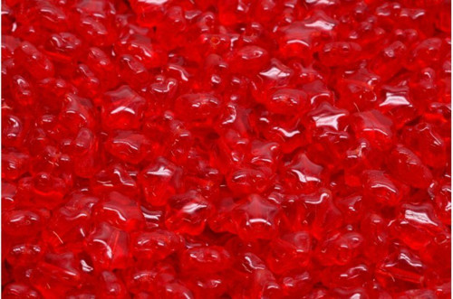 60 ks Crystal Ruby Red Star Beads české skleněné