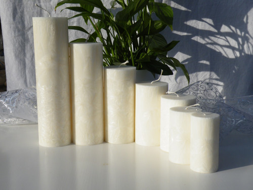 Přírodní palmová svíčka válce různé - nedobarveno