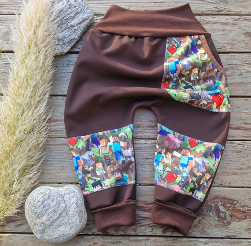 BAGGY SOFTSHELL ... zimní tm.čokoládové minecraft